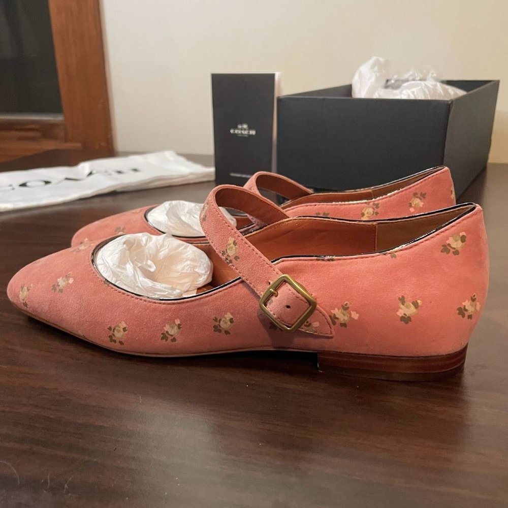 NWT Coach Mary Jane Prairie Print Suede Size 7 - Picture 4 of 8